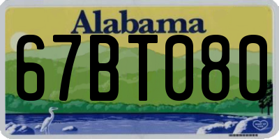 AL license plate 67BT080