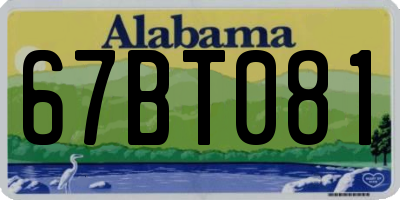 AL license plate 67BT081