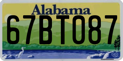 AL license plate 67BT087