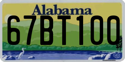AL license plate 67BT100