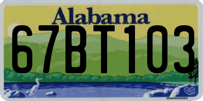 AL license plate 67BT103