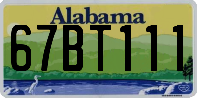 AL license plate 67BT111