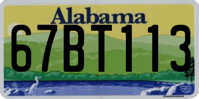 AL license plate 67BT113