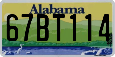 AL license plate 67BT114