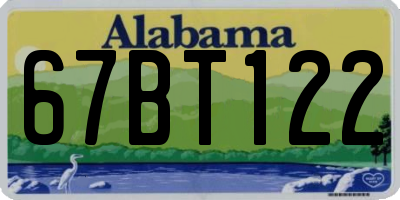 AL license plate 67BT122