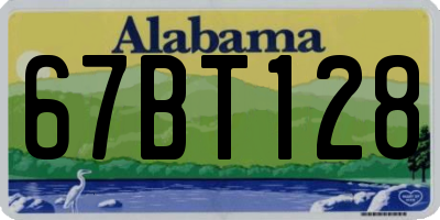 AL license plate 67BT128