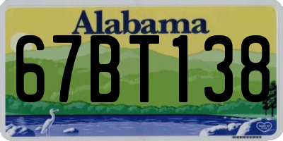 AL license plate 67BT138