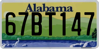 AL license plate 67BT147