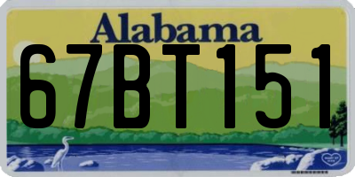 AL license plate 67BT151