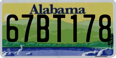 AL license plate 67BT178