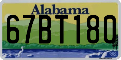 AL license plate 67BT180