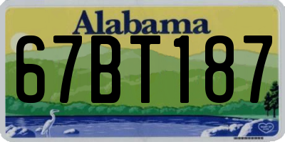 AL license plate 67BT187