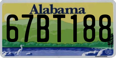 AL license plate 67BT188