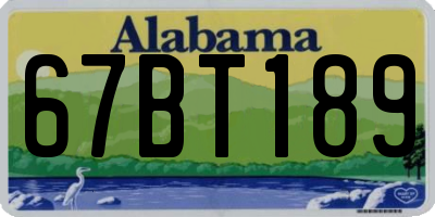 AL license plate 67BT189