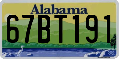 AL license plate 67BT191