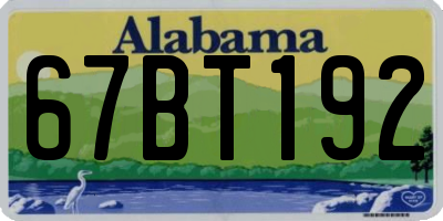 AL license plate 67BT192