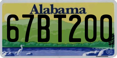 AL license plate 67BT200
