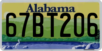 AL license plate 67BT206