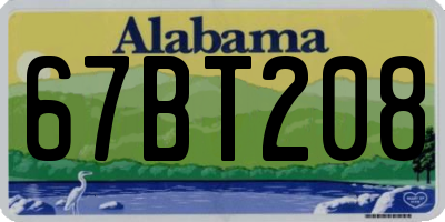 AL license plate 67BT208