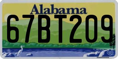 AL license plate 67BT209