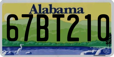 AL license plate 67BT210