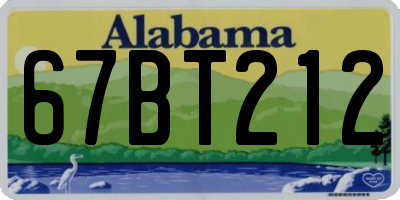 AL license plate 67BT212