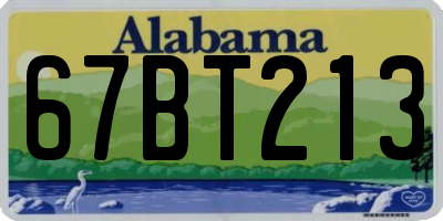 AL license plate 67BT213