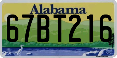 AL license plate 67BT216