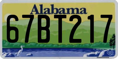 AL license plate 67BT217