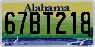 AL license plate 67BT218