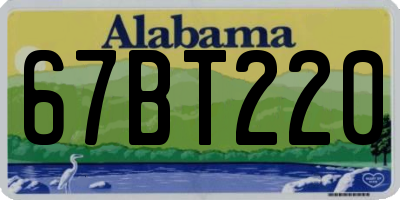 AL license plate 67BT220