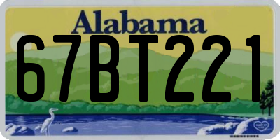AL license plate 67BT221
