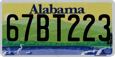 AL license plate 67BT223