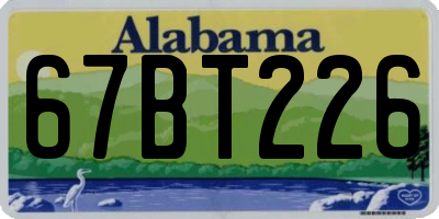 AL license plate 67BT226