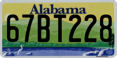 AL license plate 67BT228