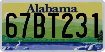 AL license plate 67BT231