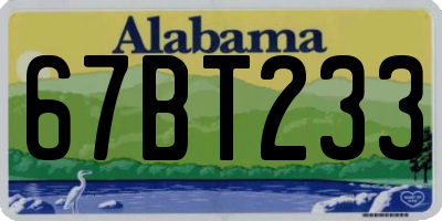 AL license plate 67BT233