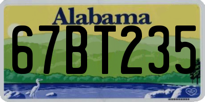 AL license plate 67BT235