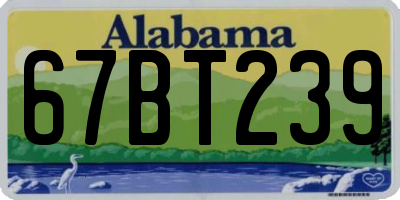 AL license plate 67BT239