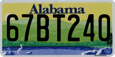 AL license plate 67BT240