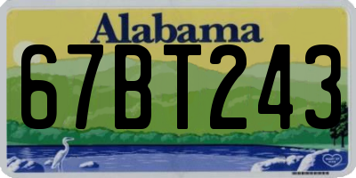 AL license plate 67BT243