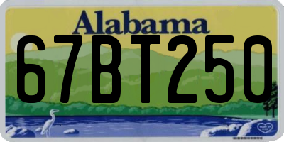 AL license plate 67BT250