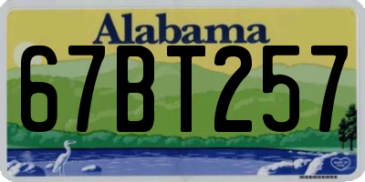 AL license plate 67BT257