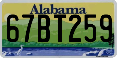 AL license plate 67BT259