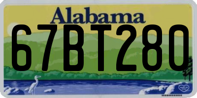 AL license plate 67BT280