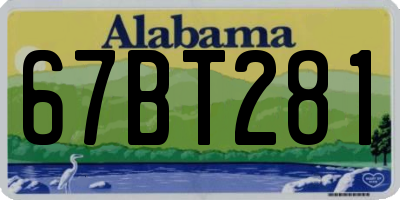 AL license plate 67BT281