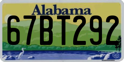 AL license plate 67BT292