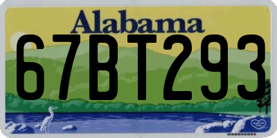 AL license plate 67BT293