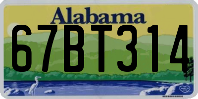 AL license plate 67BT314