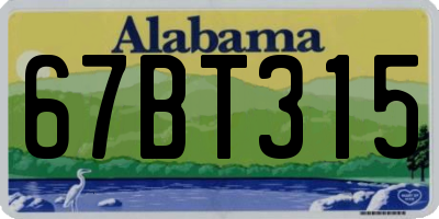 AL license plate 67BT315